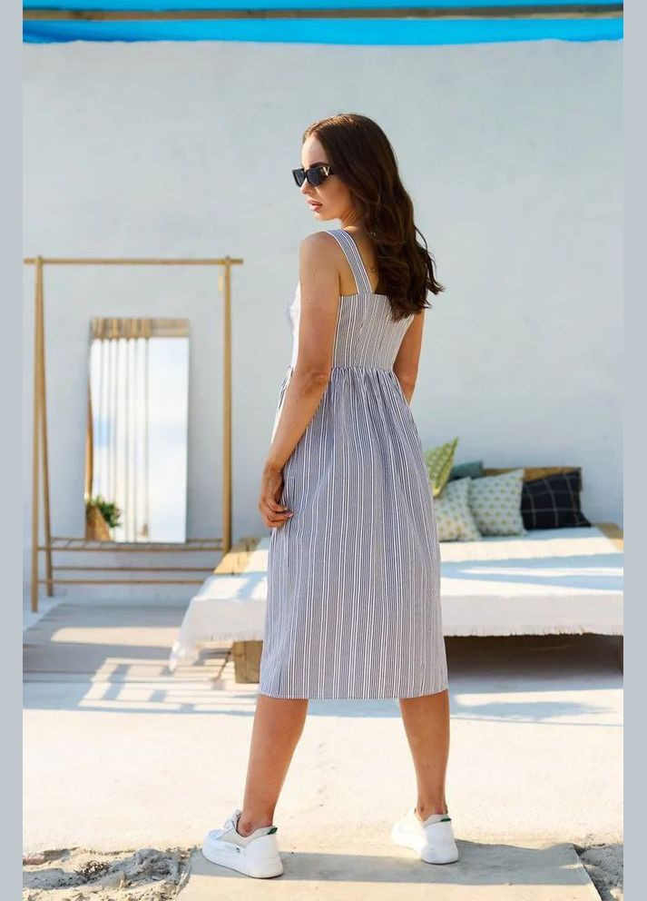 Черное повседневный, кэжуал платье с пышной юбкой Seventeen в полоску