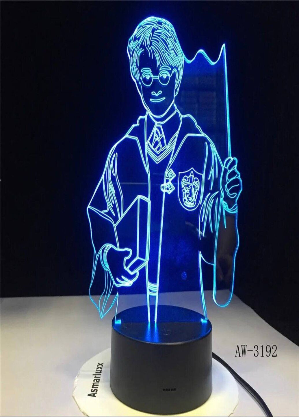 -лампа Гаррі Потер, світильник або нічник, 7 кольорів, 4 режими та пульт 3D (278260737)