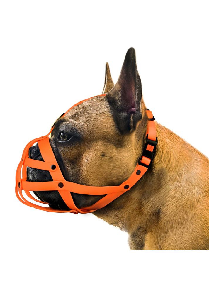 Намордник для собак Француз водоотталкивающий оранжевый 28х5 см 4915/T BronzeDog (325690258)
