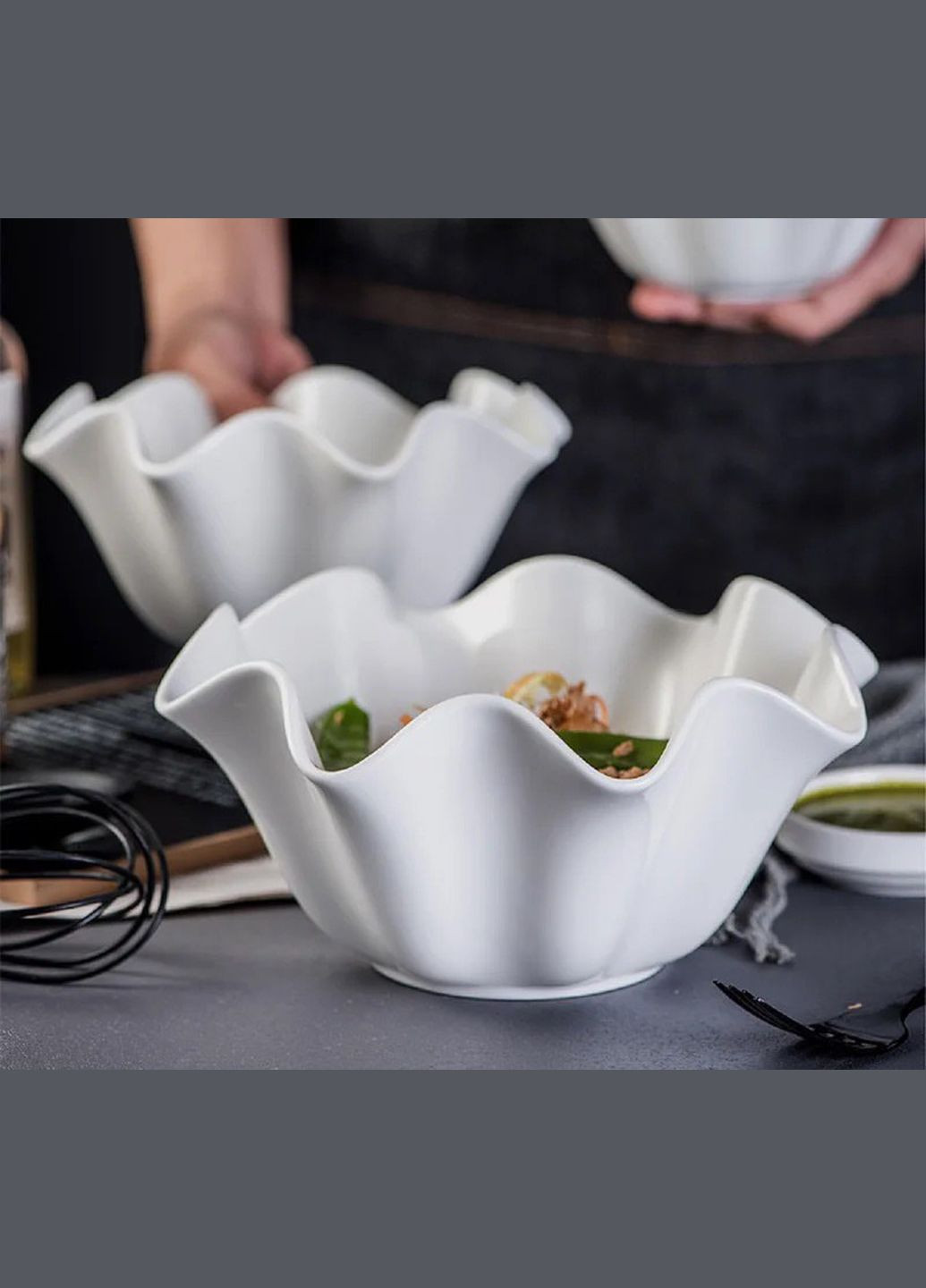 Салатник фарфоровый Волна 600мл BonaDi (294945087)