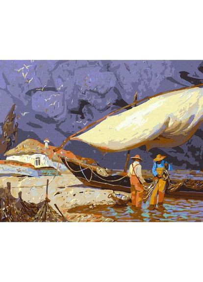Картина по номерам Идейка Рыбаки для творчества и отдыха. ProDobro (367091316)