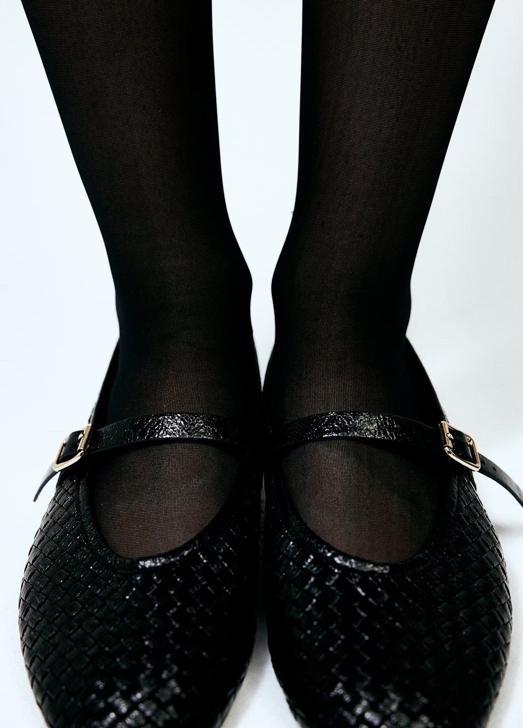 Жіночі балетки H&M | чорні однотонні штучна шкіра (315857412)