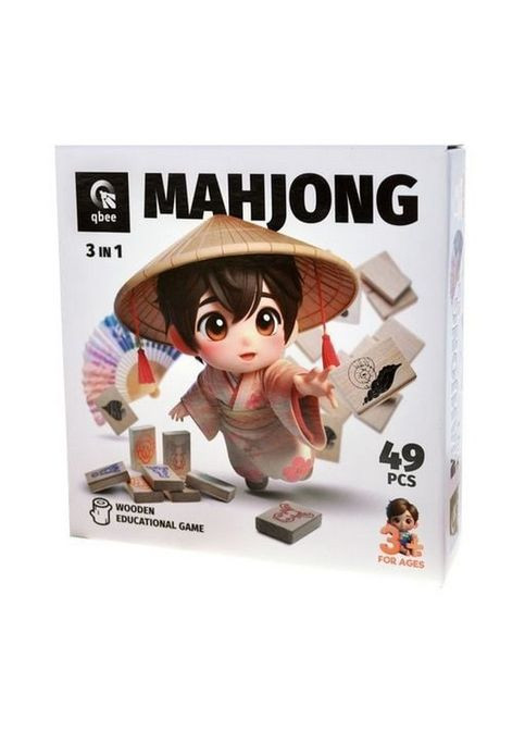 Деревянная детская игра "Детский маджонг" QB700-007, 49 деталей qbee (369321275)