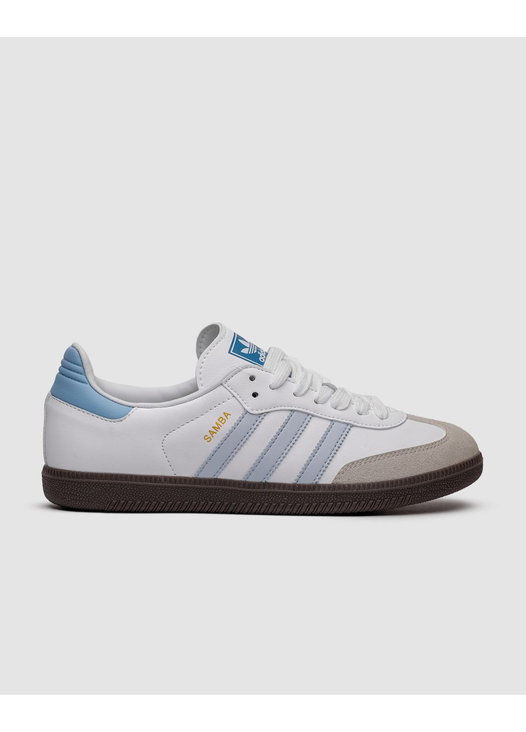 КРОССОВКИ ЖЕНСКИЕ ADIDAS SAMBA SUPER LOW WHITE BLUE АДИДАС САМБА No Brand белые демисезоны (368868010)