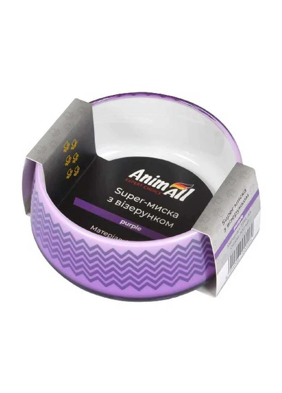 Миска пластикова з візерунком для котів та собак Super - 300 мл AnimAll (327071293)