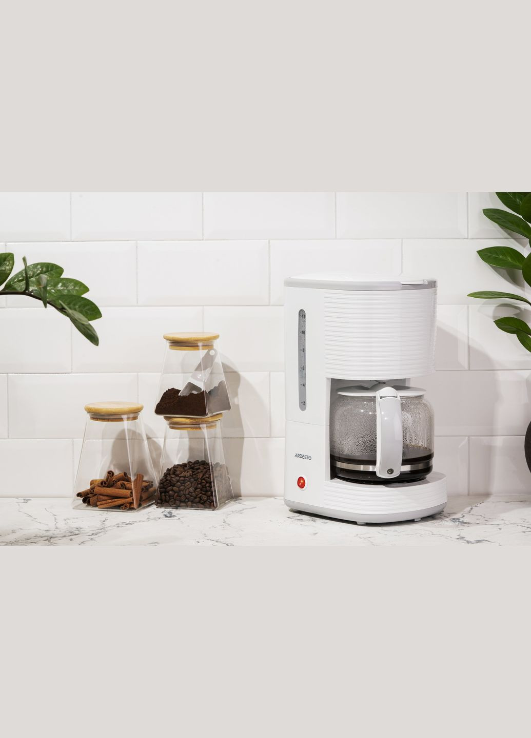 Кавоварка крапельна White stripes FCM-D17WG, 1.5л, мелена, біло-сірий Ardesto (324022531)
