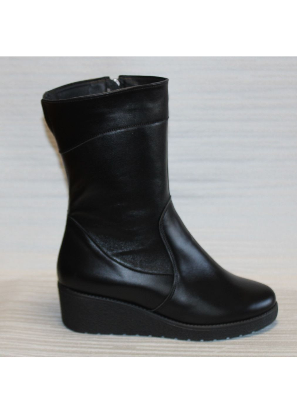 Зимние сапоги кожаные зимние на танкетке Tango