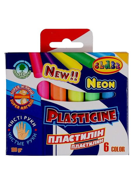 Пластилін Чисті руки 6 кол. /7630/ NEON 100г. (8591662763003)(SC) shop (8591662763003) Class (366257183)