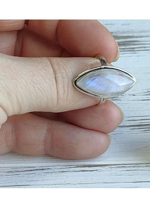 Серебряное кольцо с лунным камнем 21х9 мм размер No Brand (364203159)