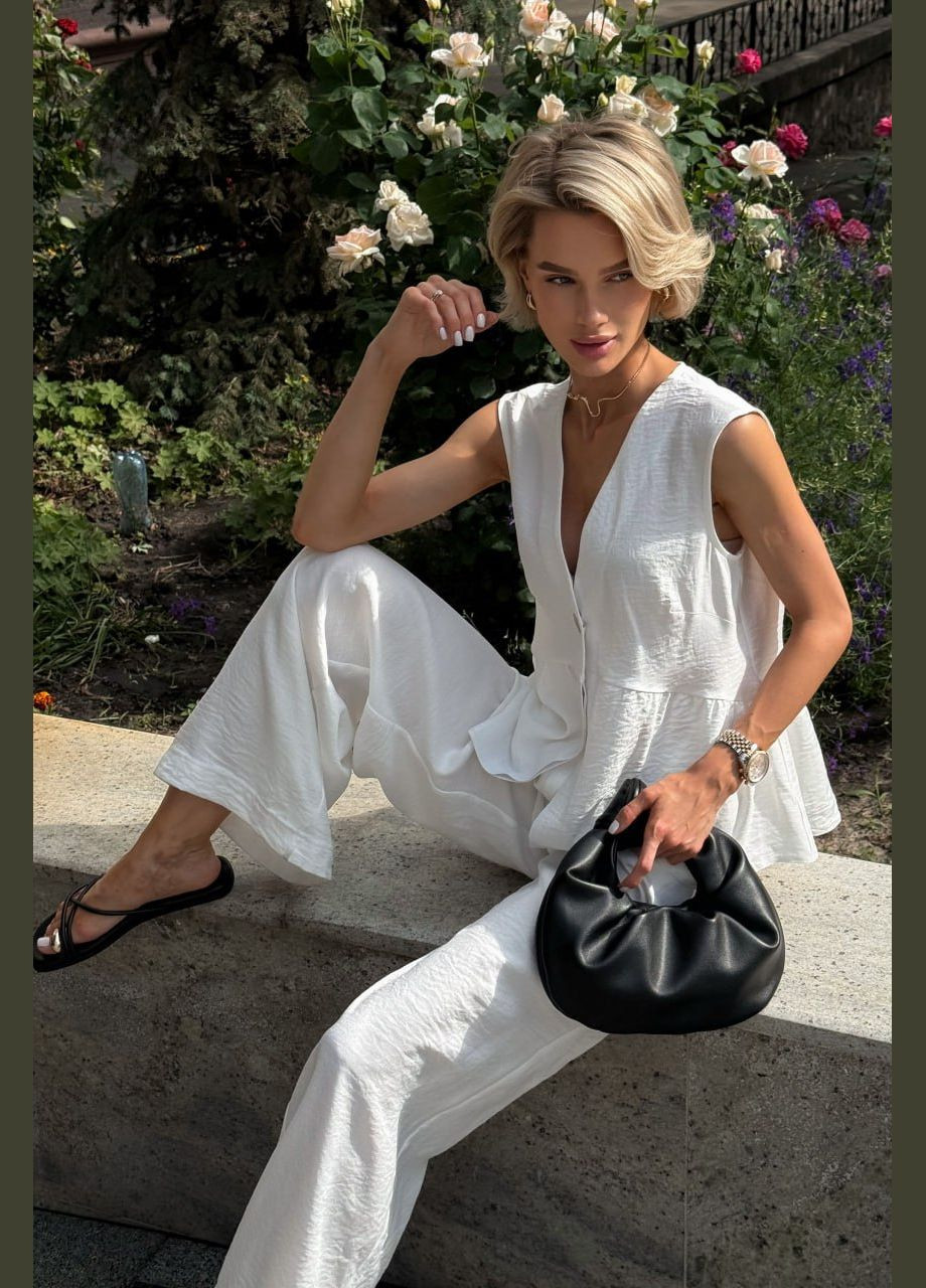 Летний костюм из льна молочного цвета Jadone Fashion (339882969)