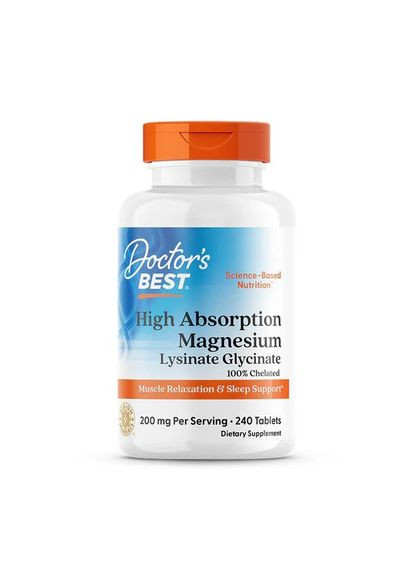 Вітаміни та мінерали Magnesium 100 mg High Absorption, 240 таблеток Doctor's Best (322209381)