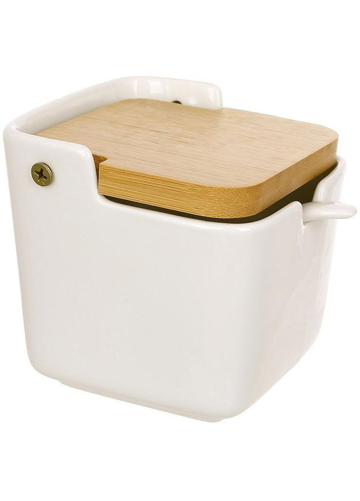 Банка Nouvelle Home для сахара, соли, специй с бамбуковой откидной крышкой 300мл BonaDi (365248297)