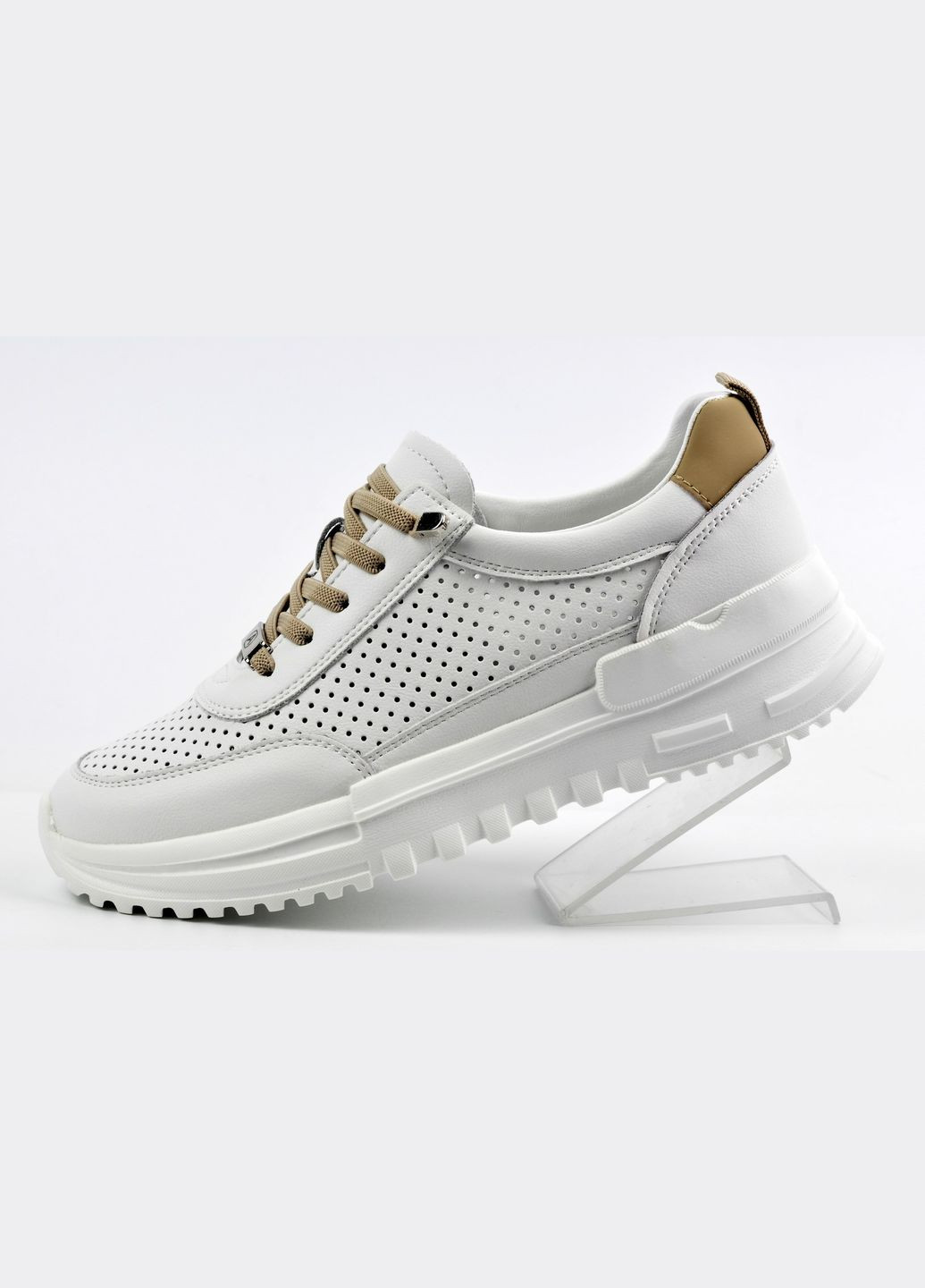 Женские кроссовки с перфорацией ALLSY белые лето (322519771)