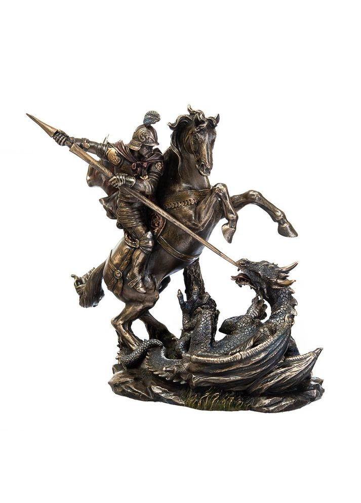 Фігурка покрита бронзовим напиленням Георгій звитяжець 16х21 см 175858 Veronese (302239328)