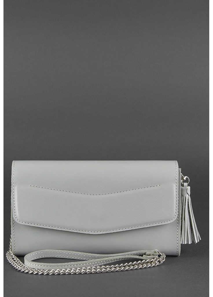Шкіряна жіноча сумка Еліс сіра BlankNote (348359342)