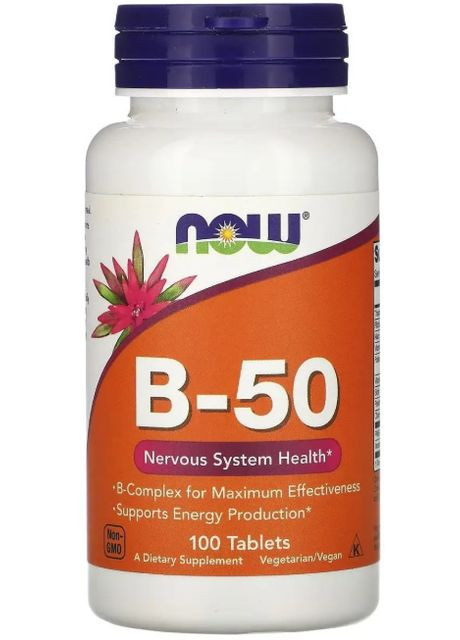 Витамины В-50 комплекс B-50 100 таб Now Foods (357340420)
