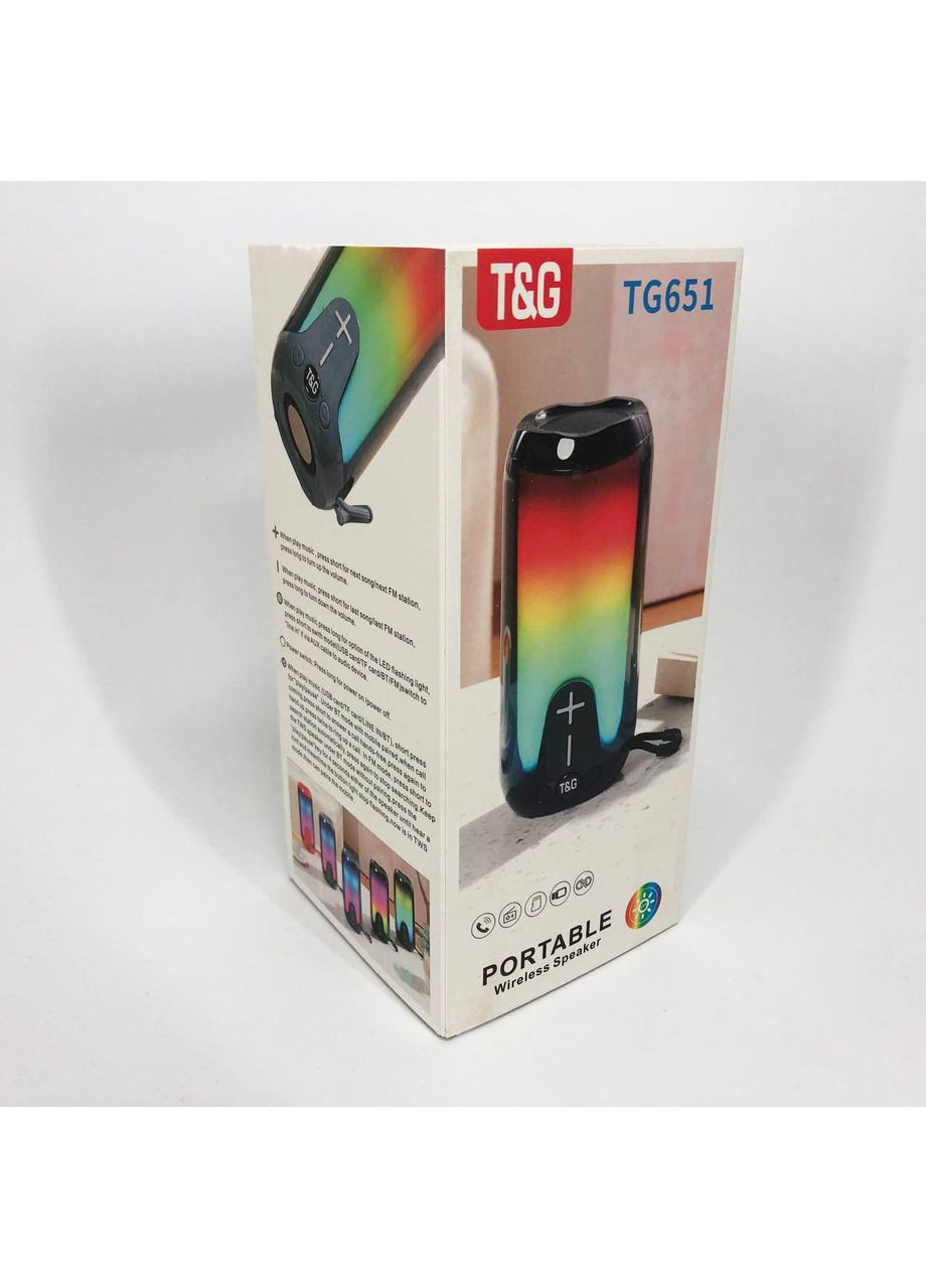 Bluetooth акустика с радио TG651, Bluetooth колонка с 561 разноцветной подсветкой Bd (341828071)