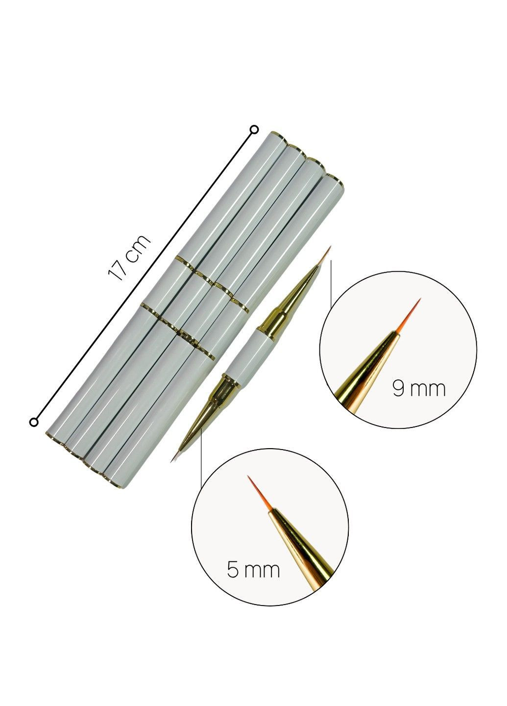 Двусторонняя кисточка-лайнер 5 мм и 9 мм, белая Loya (365783423)