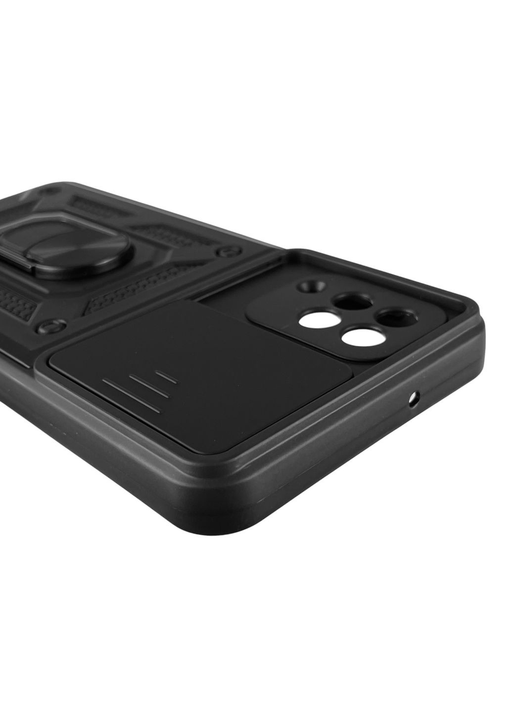 Чехол для Galaxy A12 (SM-A127F) бронированный с кольцом со шторкой на камеру на самсунг а12 чёрный rg1 Samsung (366018777)