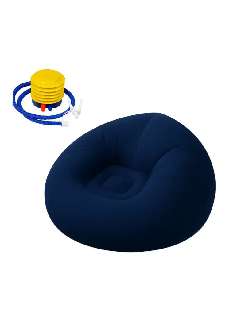 Кресло надувное Синий 110х110х85см, до 100кг, Кресло велюровое груша с насосом No Brand KR-1 (347640391)