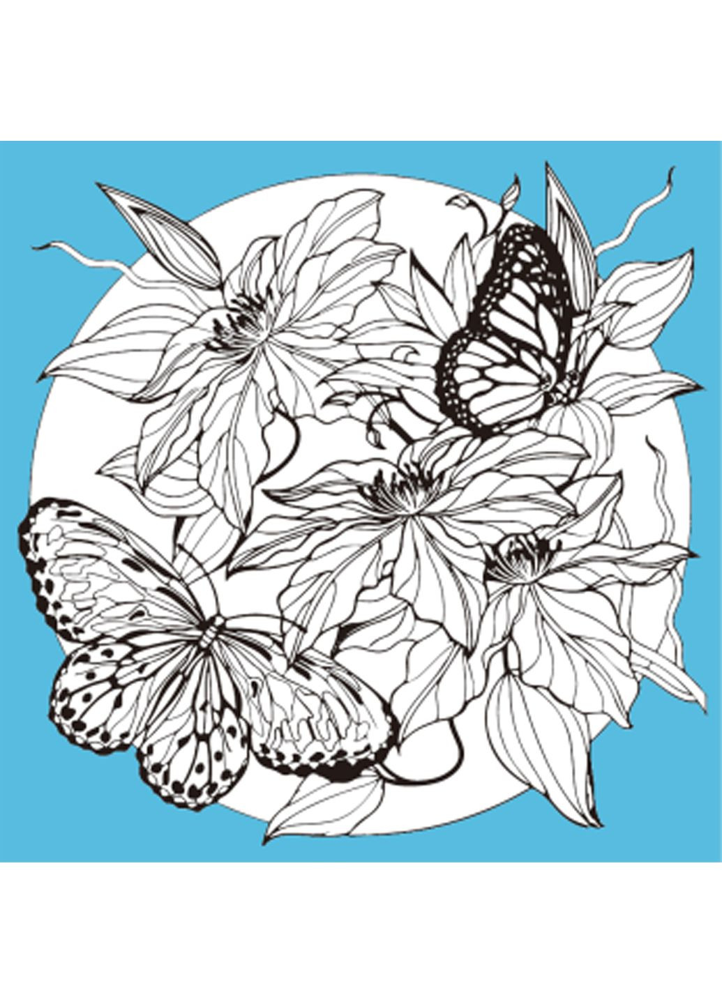 Набор для росписи-антистресс «Бабочки над цветами» см – творчество для детей и взрослых, рисование. Strateg (369757856)