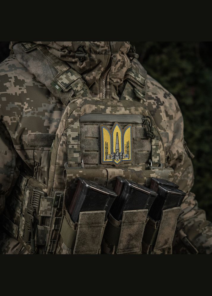 Нашивка Тризуб UA-Wing (вишивка) Coyote M-TAC (315047297)