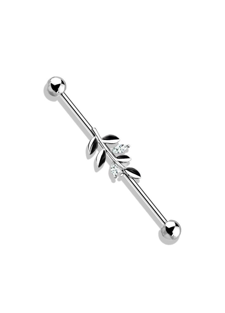 Штанга из стали BI78-C для пирсинга уха, хеликса, индастриала, (1.6мм, 38мм) Spikes (333698407)