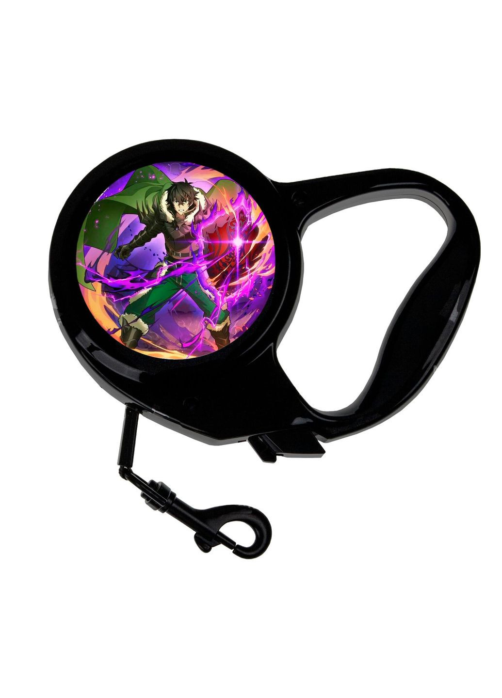 Повідець-рулетка для тварин із принтом Аніме Сходження героя жита #0015 3 м чорний No Brand (309160529)