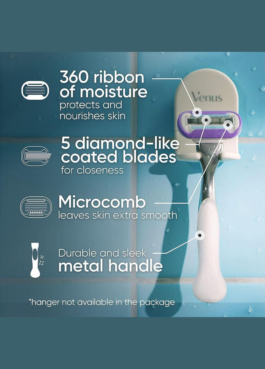 Станок для гоління жіночий (Бритва) Venus Deluxe Smooth Platinum з 1 змінним картриджем Gillette (346493586)