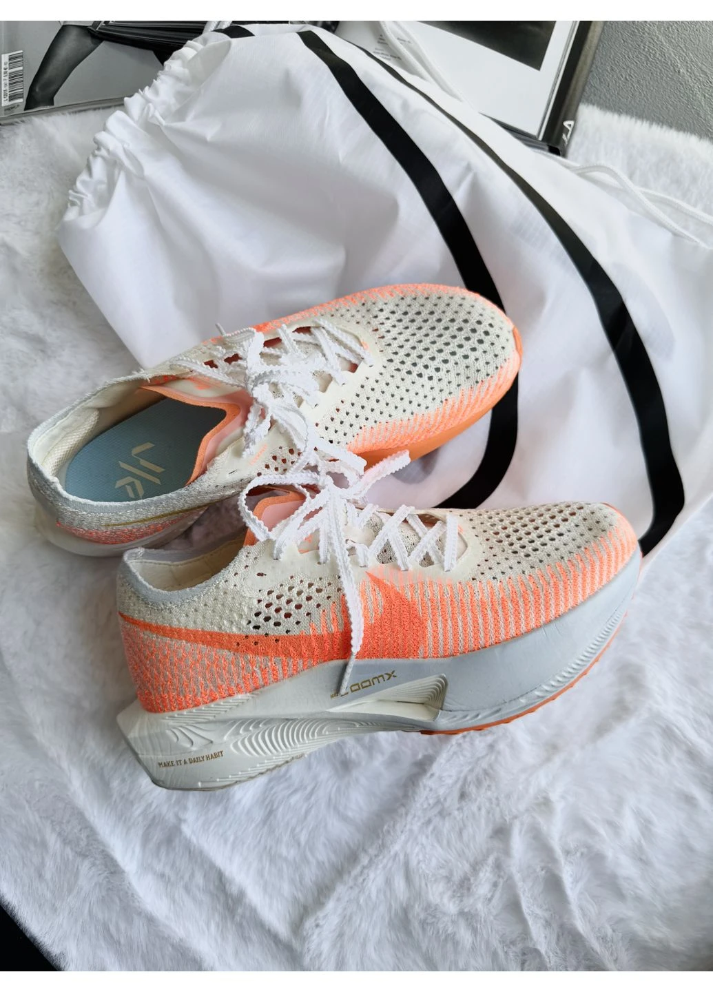 Білі кросівки чоловічі nike air zoomx vaporfly 3 orange/white найк аір зум білі демісезон No Brand