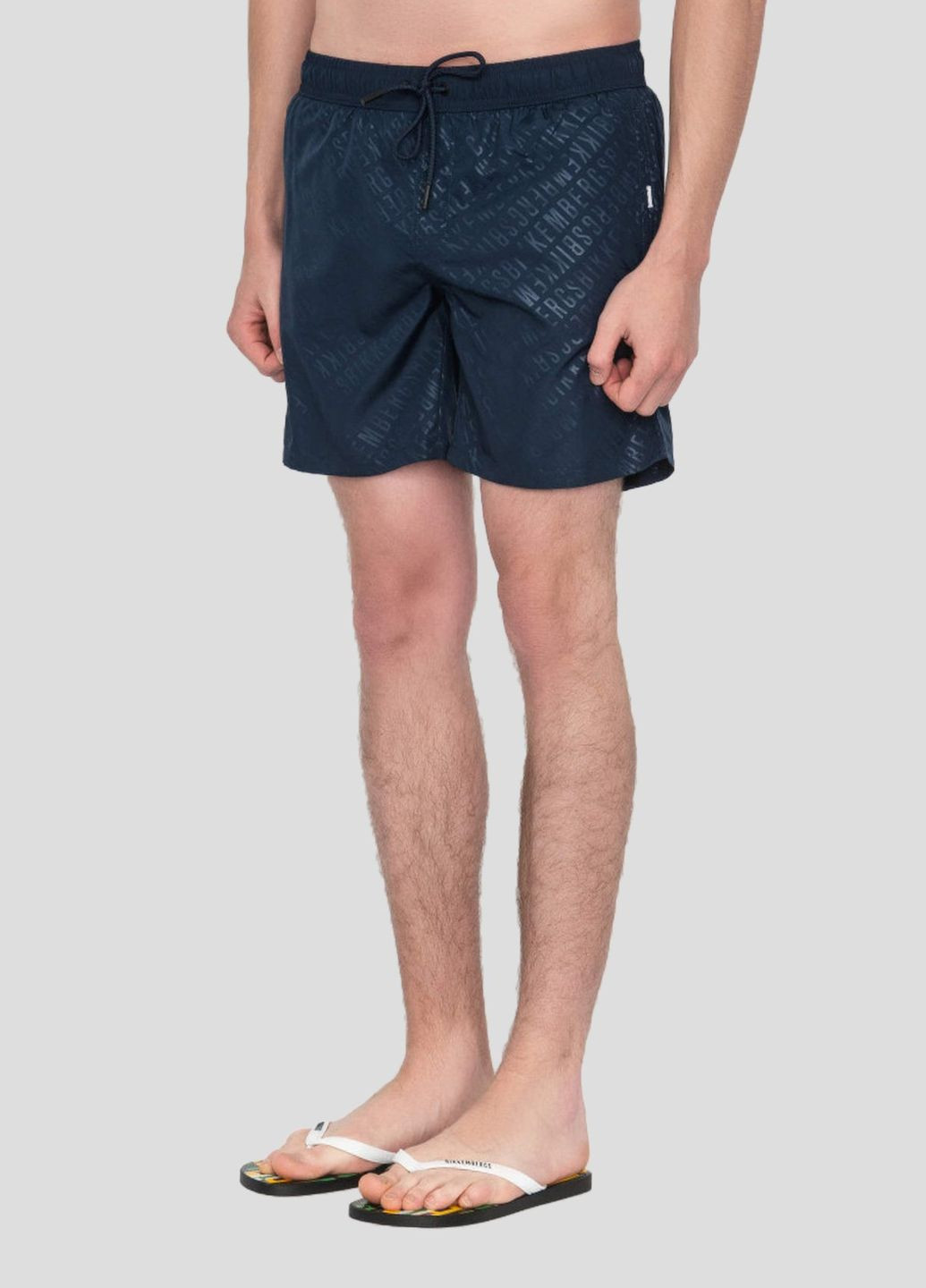 Темно-синие пляжные шорты с монограммой Dirk Bikkembergs (292012589)