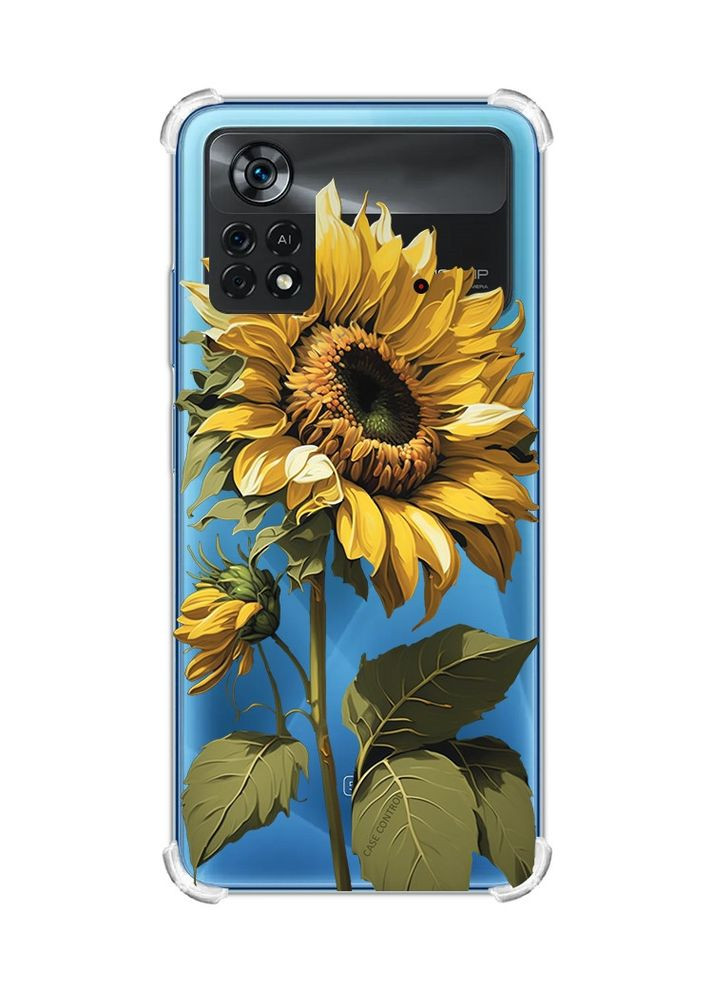 Чехол с утолщёнными углами для Xiaomi Poco X4 Pro 5G:: Подсолнечник (принт 274) Creative (360663162)