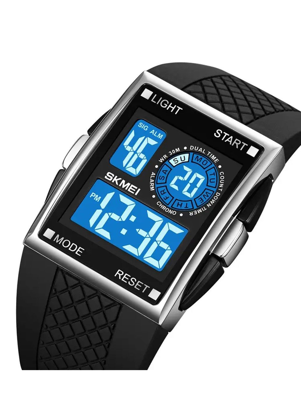 Мужские наручные кварцевые часы 1967 (Серебристый с белым) Skmei (314483866)