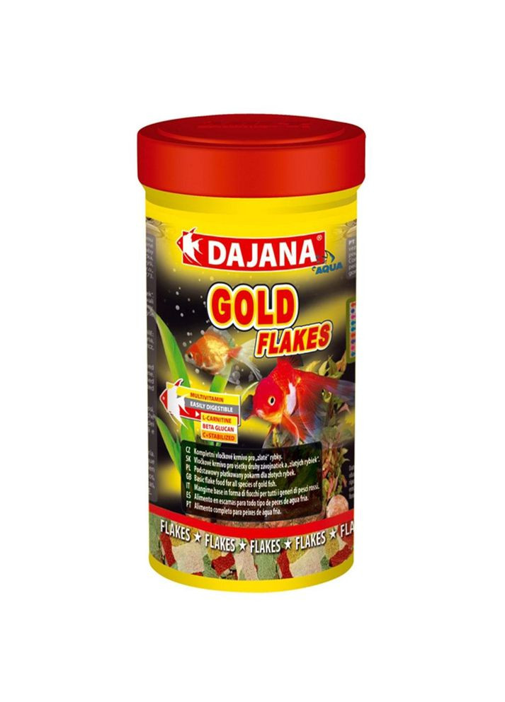 DAJANA GOLD FLAKES Корм для золотих рибок та декоративних карасів у пластівцях 250 мл/50 г DP002B(5012) Dajana Pet (278308371)