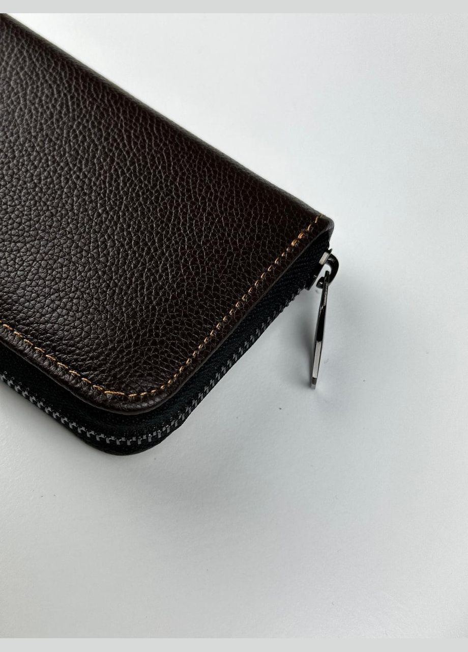 Шкіряний клатч-гаманець із натуральної зернистої шкіри SV003 (коричневий) No Brand (293337560)