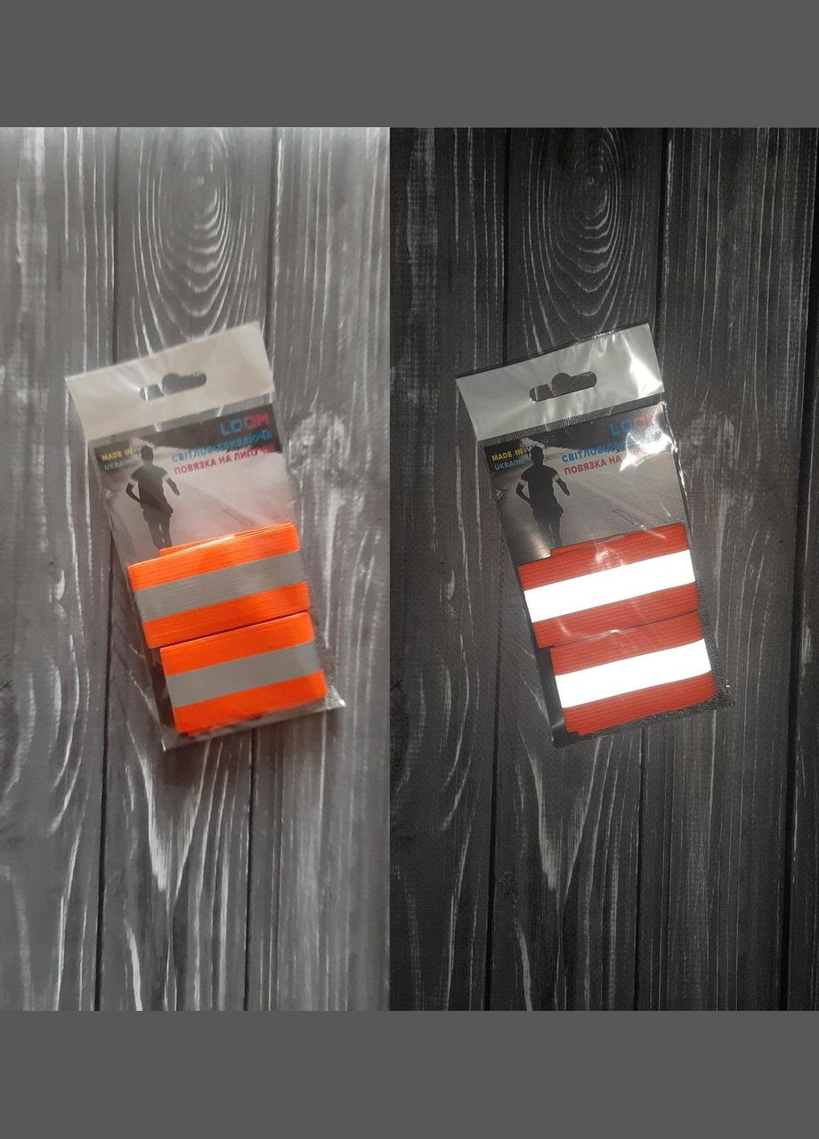 Світловідбиваюча пов'язка на руку,товщина 0,9мм 4X35см флуорисцентна помаранчева 2шт No Brand (364916429)