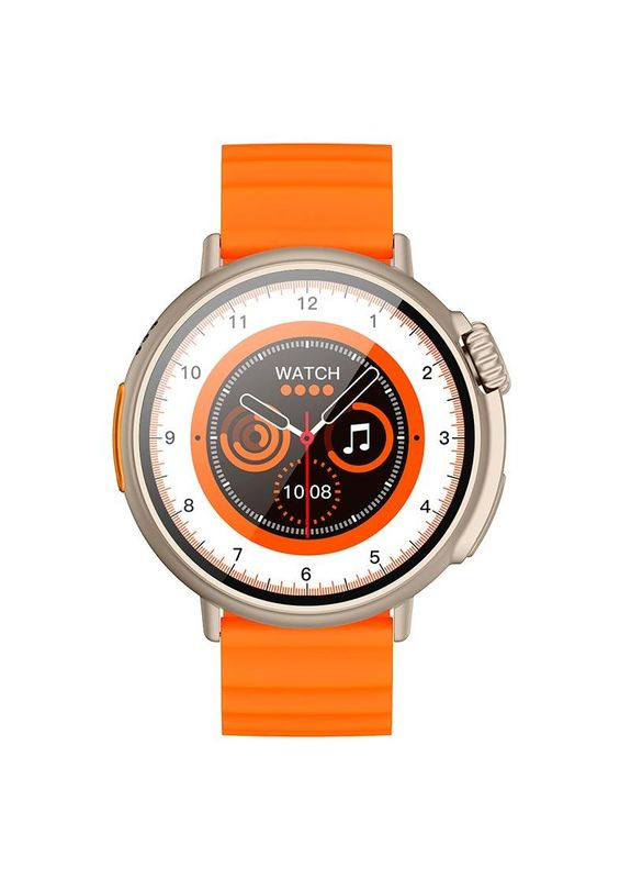 Умные часы с функцией звонка Y18 золотистые оранжевый ремешок Hoco (280877761)