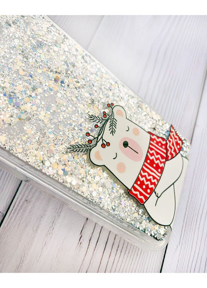 Чехол с плавающими блестками на Xiaomi Redmi 9A Медведь в шарфе (принт 147) CASE CONTROL (362965682)