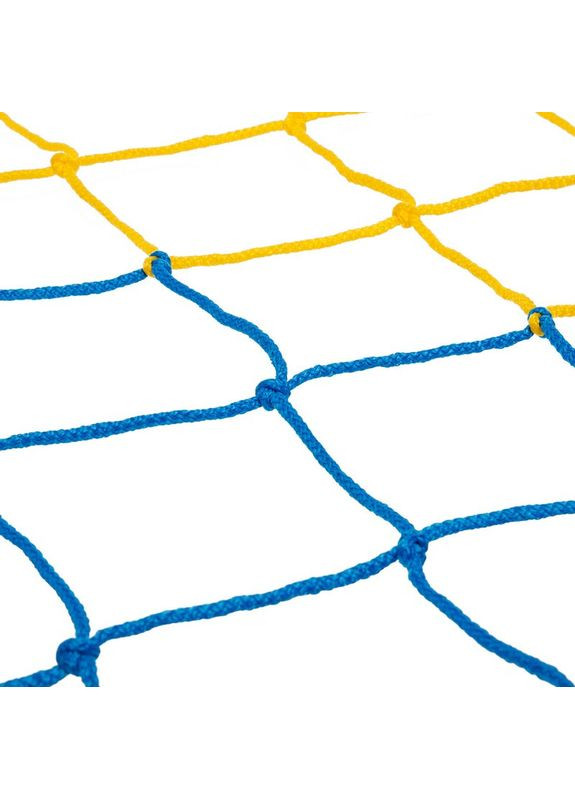 Сетка на ворота футбольные усиленная прочность (2шт) "СТАНДАРТ ПЛЮС" (PP, 3,5мм, 7,5x2,55x1,05м, 12x12см, желтый-синий) SP-Planeta (361439001)