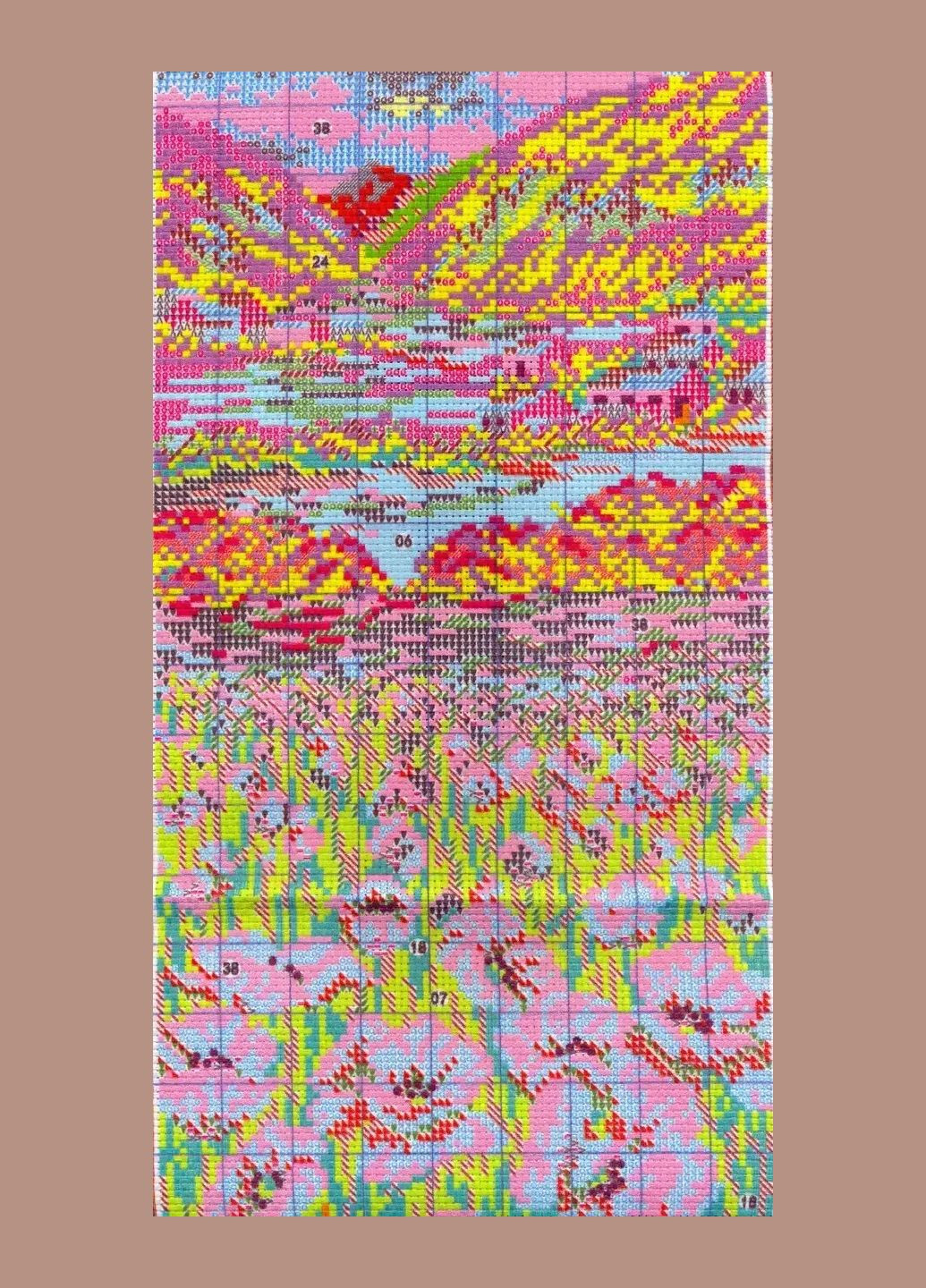 Набір для вишивання за нанесеною на канву схемою "Poppy fields 2". AIDA 14CT printed, 21*45 см Joy Sunday (313613201)