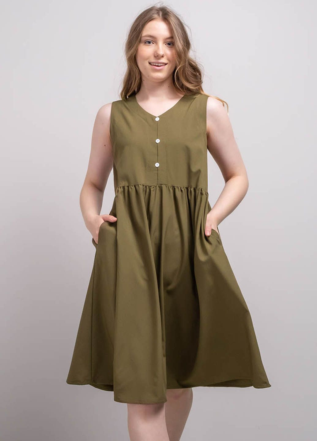 Оливковое (хаки) кэжуал сукня Power