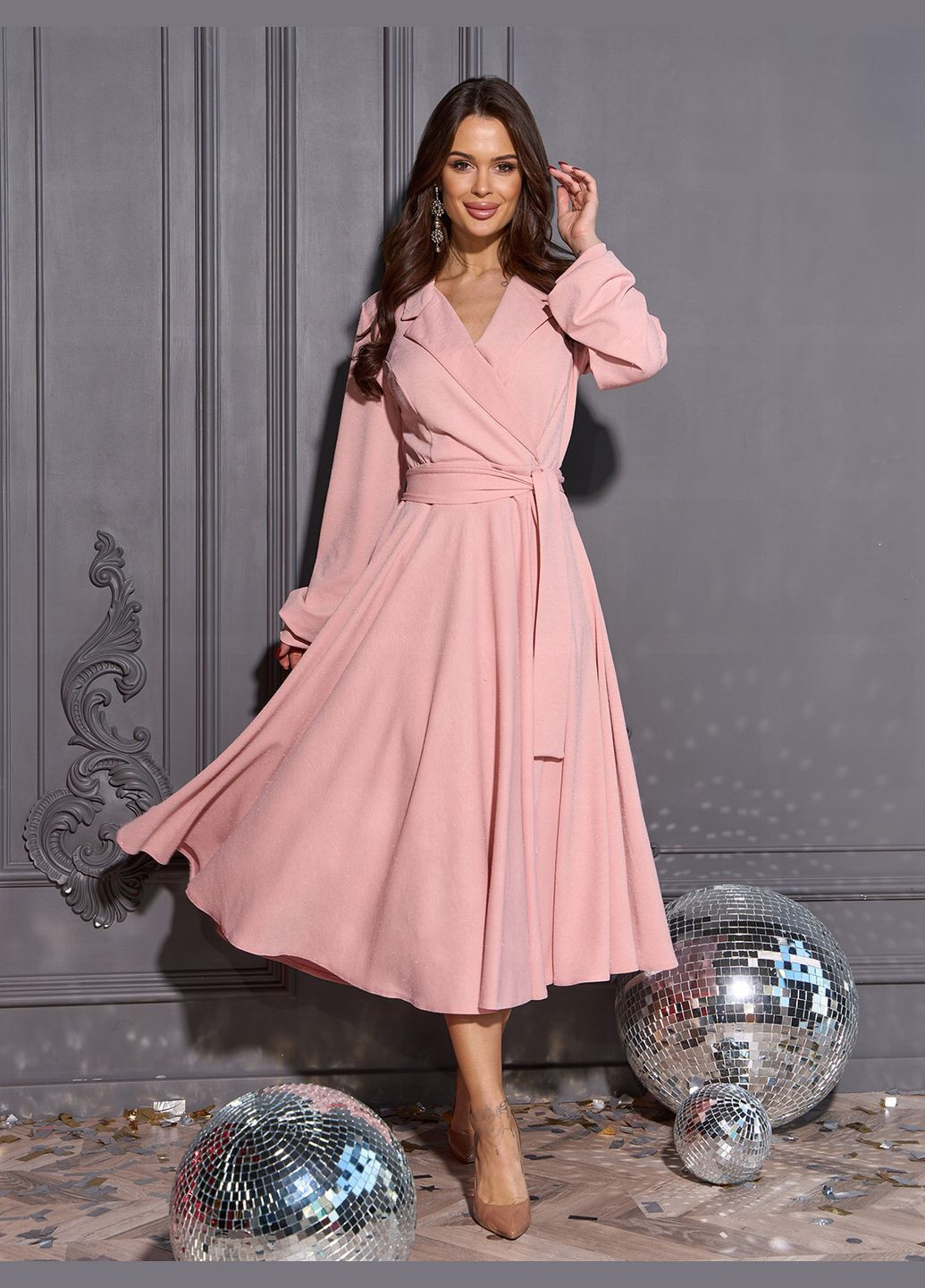 Рожева вечірня сукні кльош ISSA PLUS однотонна