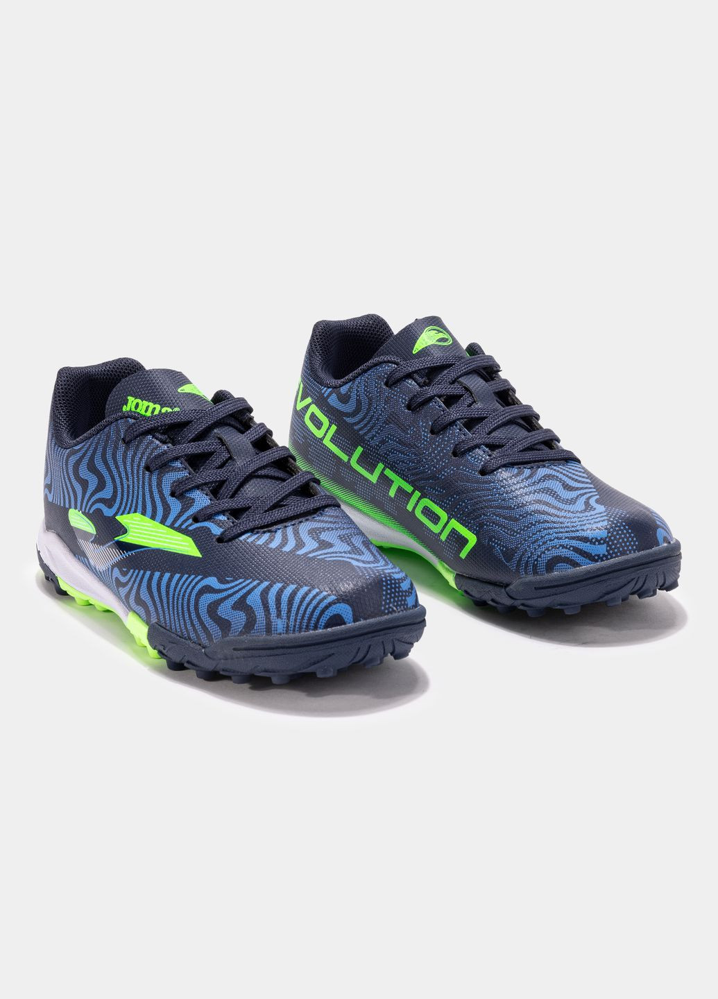 Темно-серые кроссовки для газона детские синие evolution evjs2503tf Joma