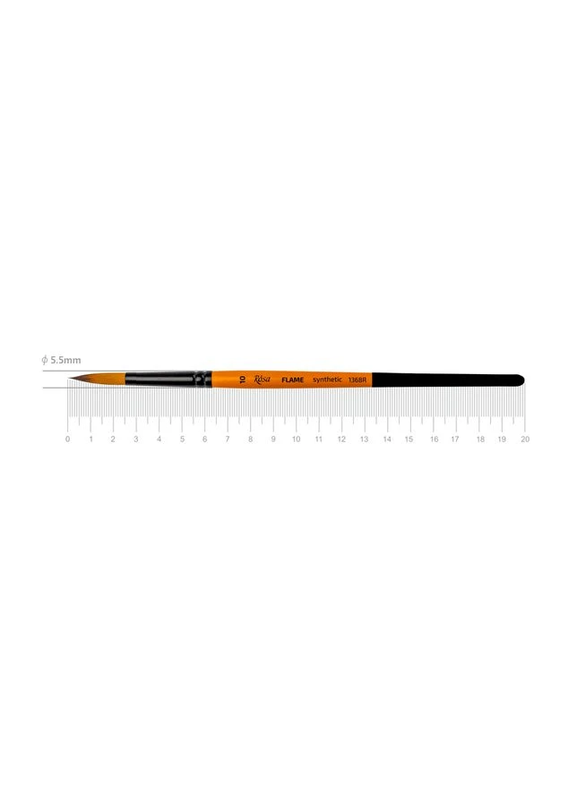 Пензель синтетика кругла FLAME 1368R №10 коротка ручка ROSA Роса (386499723)