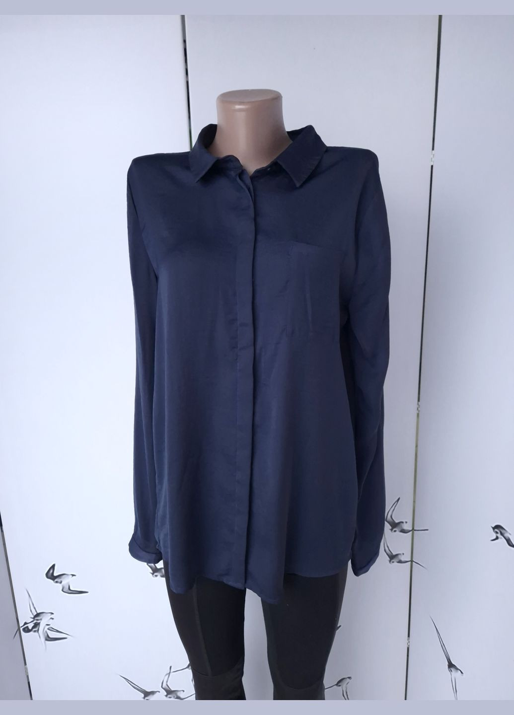 Сорочка жіноча Oversize подовжена однотонна Vila (320654285)