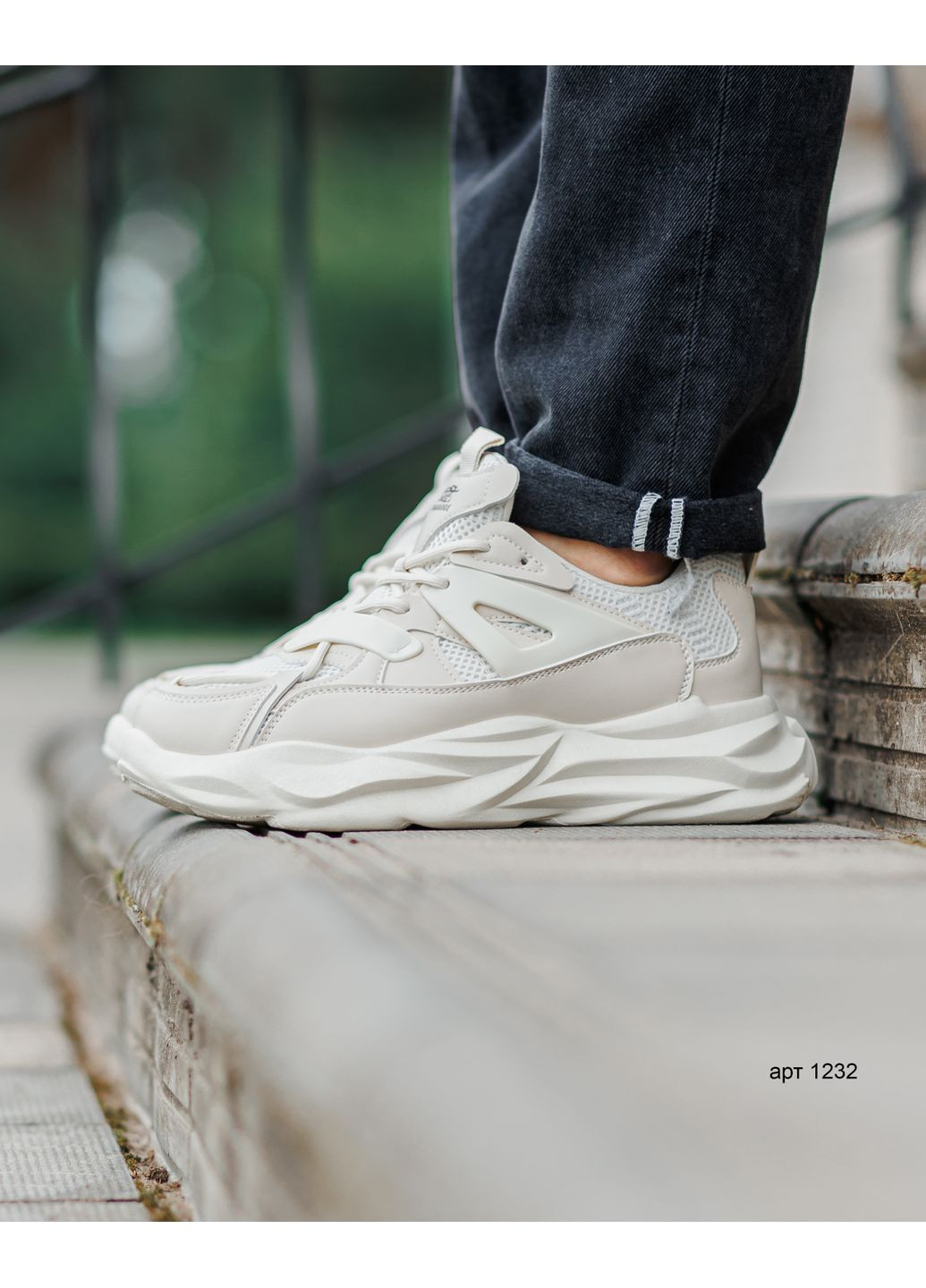 Светло-бежевые демисезонные мужские кроссовки urban flow beige No Brand