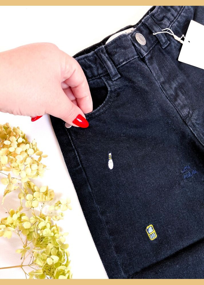 Черные джинсы 98 см черный артикул л191 Zara