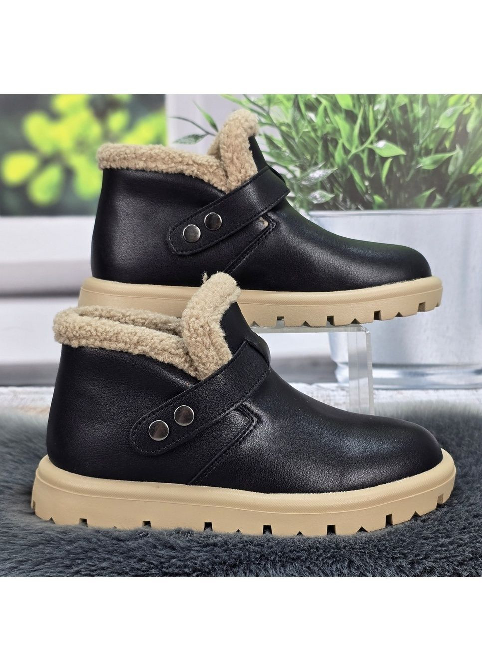Зимние женские зимние ботинки из натуральной кожи на меху Hengji