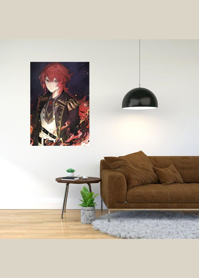 Плакат- с принтом "Геншин Удар - Genshin Impact (компьютерная игра)" A2 Кавун постер (316209607)