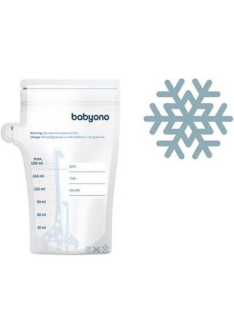 Пакети для зберігання грудного молока, 180 мл, 30 шт. BabyOno 1084 (328395495)